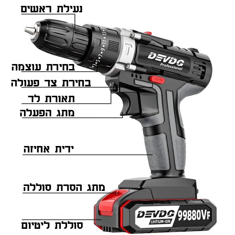 מברגה קודחת 2 ב-1