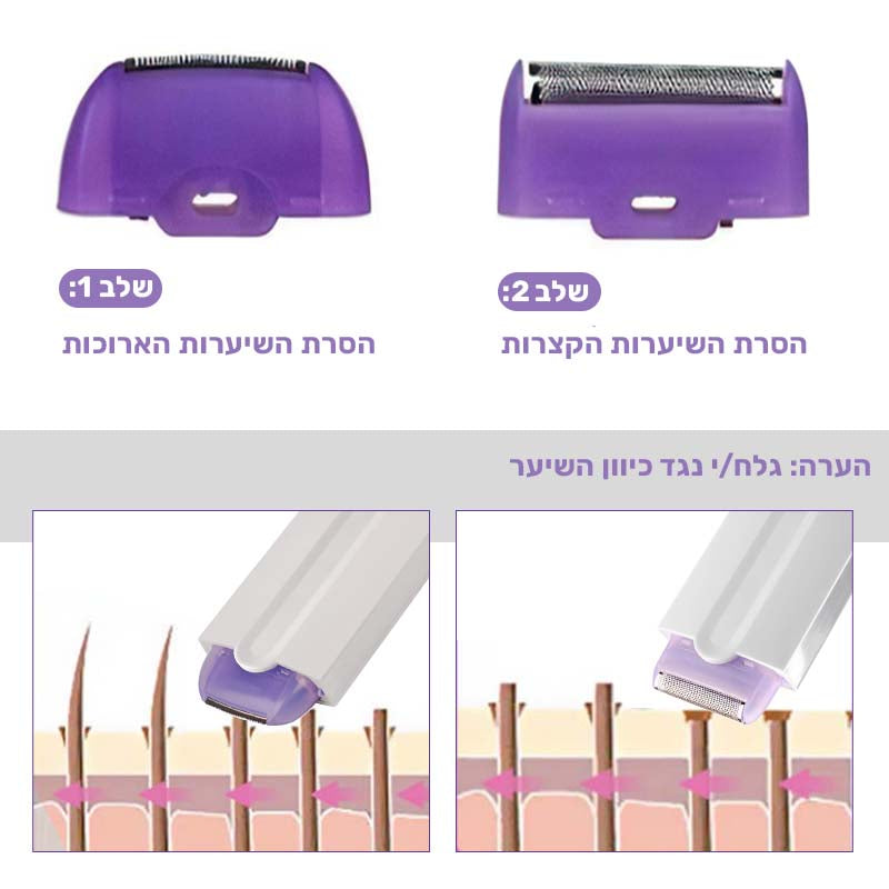 מגלח חשמלי חכם להסרת שיער בקלות וללא כאב